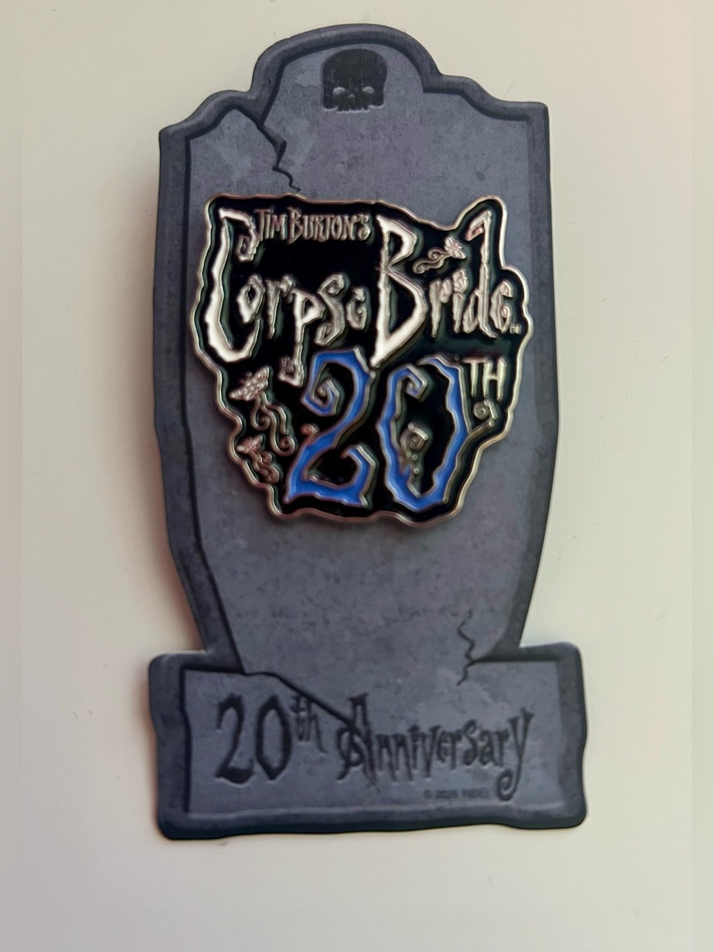 Tim Burton’s Corpse Bride 20th Anniversary Enamel Pin Tombstone Design New